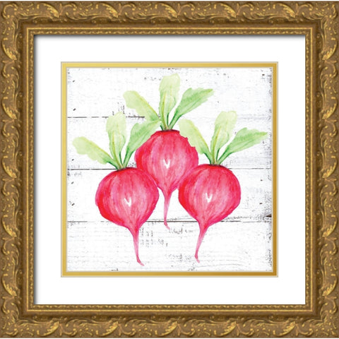 Farm Fresh Radishes Gold Ornate Wood Framed Art Print with Double Matting by Seay, Anne