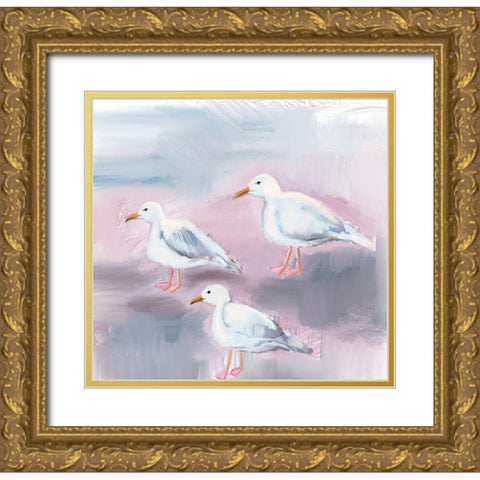 Beach Bird III Gold Ornate Wood Framed Art Print with Double Matting by Seay, Anne