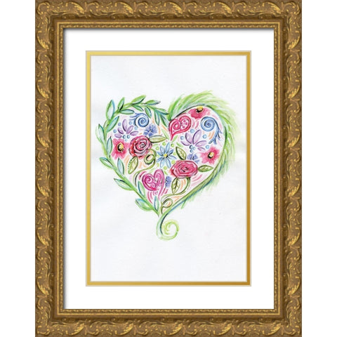 Valentine Gold Ornate Wood Framed Art Print with Double Matting by Seay, Anne