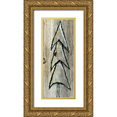 Christmas Tree III Gold Ornate Wood Framed Art Print with Double Matting by Seay, Anne