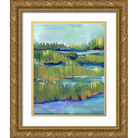 Marsh Gold Ornate Wood Framed Art Print with Double Matting by Seay, Anne