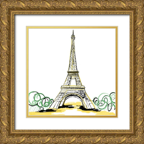 France Gold Ornate Wood Framed Art Print with Double Matting by Seay, Anne