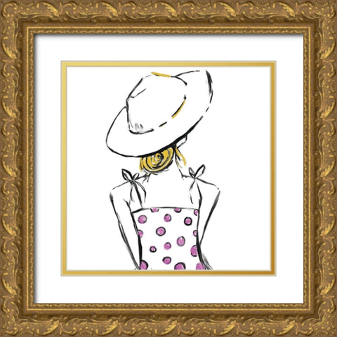 Girl Gold Ornate Wood Framed Art Print with Double Matting by Seay, Anne