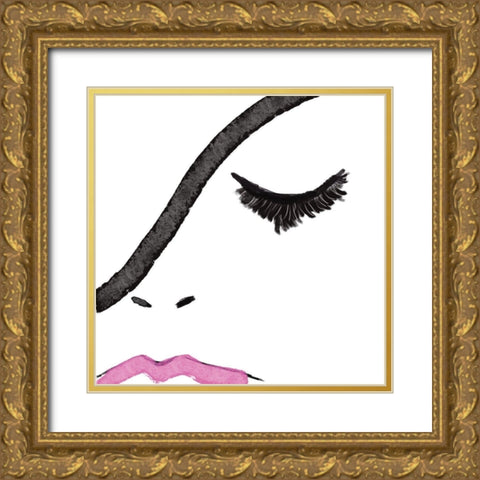 Pink Lash Gold Ornate Wood Framed Art Print with Double Matting by Seay, Anne