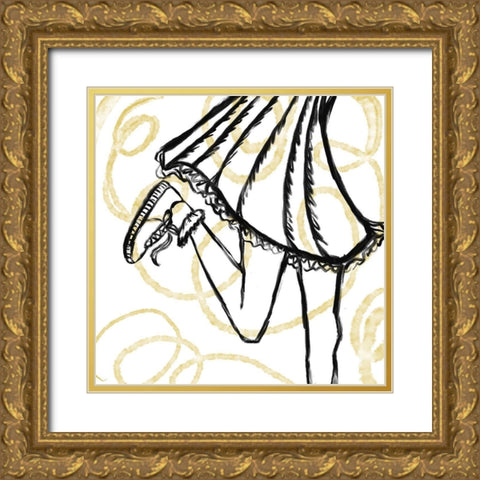 Gold Lace Gold Ornate Wood Framed Art Print with Double Matting by Seay, Anne