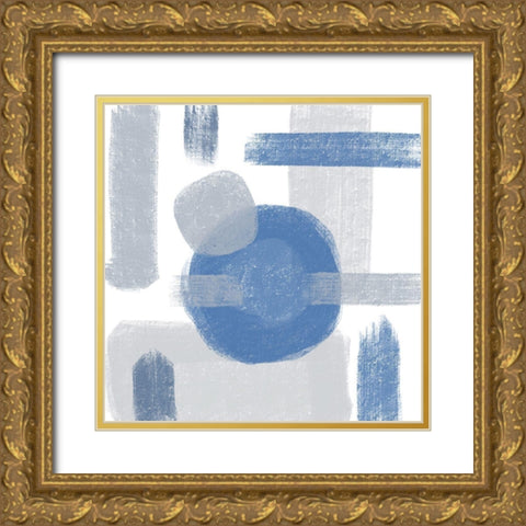 Blue Monday II Gold Ornate Wood Framed Art Print with Double Matting by Seay, Anne