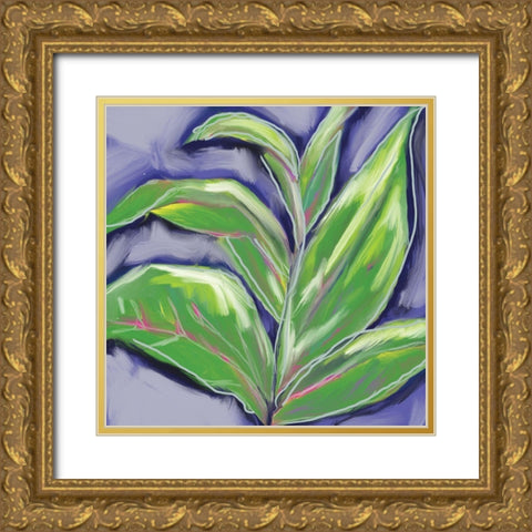 Banana Plant Dawn Gold Ornate Wood Framed Art Print with Double Matting by Seay, Anne