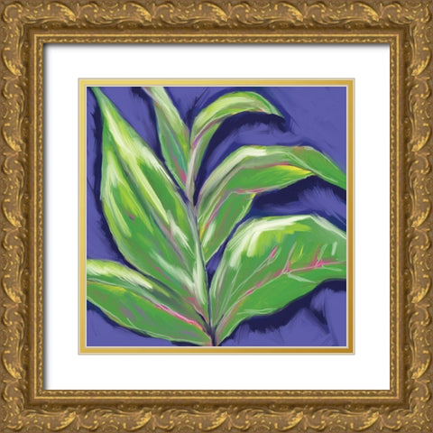 Banana Plant Dusk Gold Ornate Wood Framed Art Print with Double Matting by Seay, Anne