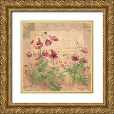 Floral I Gold Ornate Wood Framed Art Print with Double Matting by Phillips, Anita