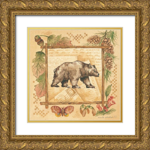 Bear Gold Ornate Wood Framed Art Print with Double Matting by Phillips, Anita