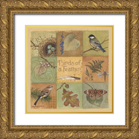 Birds of a Feather Gold Ornate Wood Framed Art Print with Double Matting by Phillips, Anita