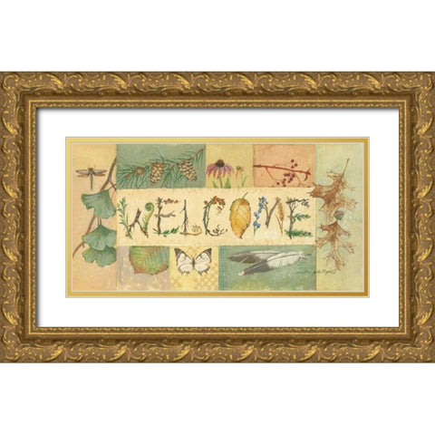 Welcome Gold Ornate Wood Framed Art Print with Double Matting by Phillips, Anita
