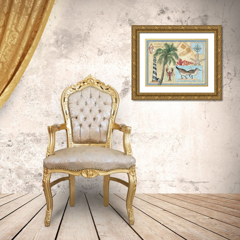 Ocean Paradise Gold Ornate Wood Framed Art Print with Double Matting by Phillips, Anita