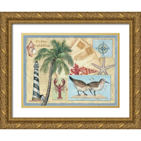 Ocean Paradise Gold Ornate Wood Framed Art Print with Double Matting by Phillips, Anita