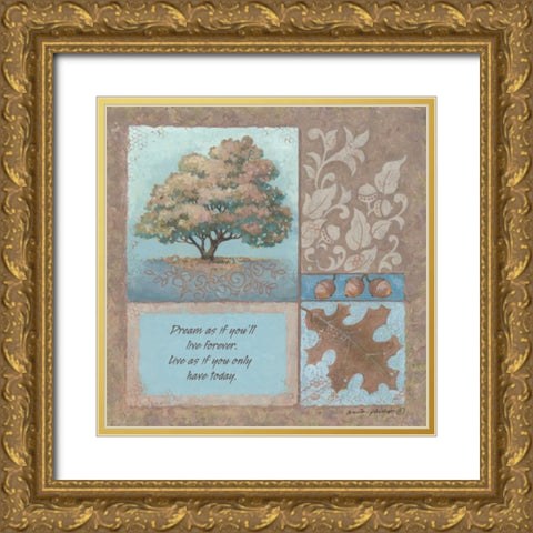 Dream As If Gold Ornate Wood Framed Art Print with Double Matting by Phillips, Anita