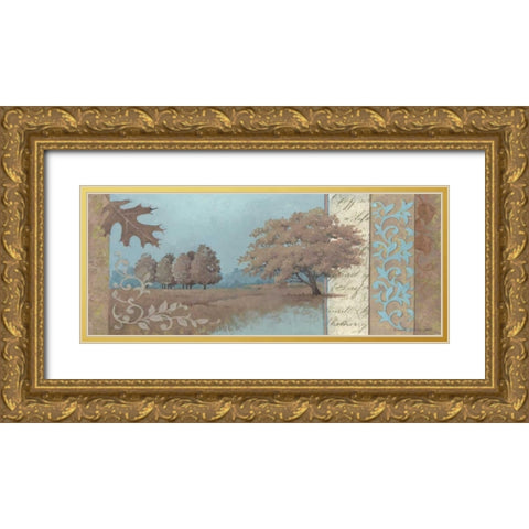 Fall Serenity Gold Ornate Wood Framed Art Print with Double Matting by Phillips, Anita