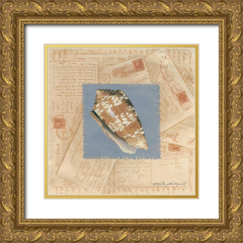 Marbled Cone Gold Ornate Wood Framed Art Print with Double Matting by Phillips, Anita