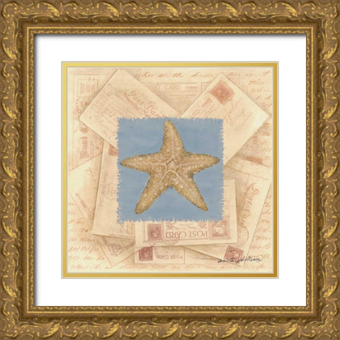 Starfish Postcard Gold Ornate Wood Framed Art Print with Double Matting by Phillips, Anita