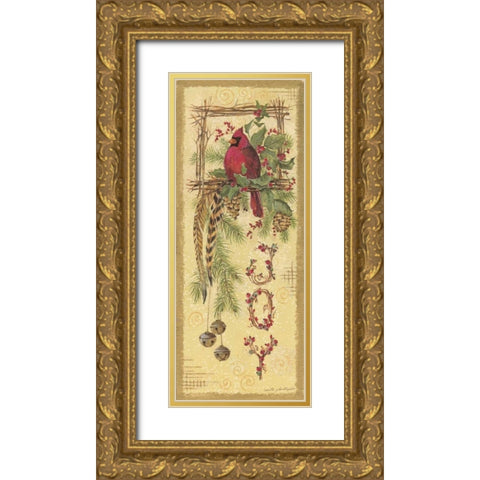 Joy Gold Ornate Wood Framed Art Print with Double Matting by Phillips, Anita