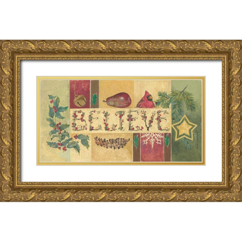Believe Gold Ornate Wood Framed Art Print with Double Matting by Phillips, Anita