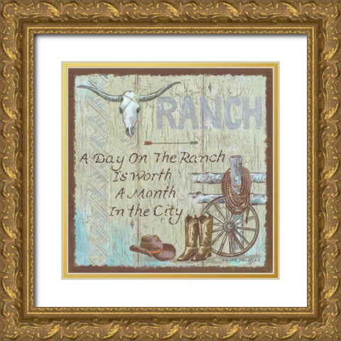 Ranch Gold Ornate Wood Framed Art Print with Double Matting by Phillips, Anita
