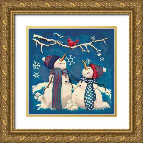 Bird Watching Gold Ornate Wood Framed Art Print with Double Matting by Phillips, Anita