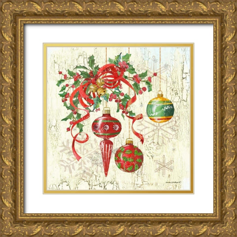 Ornaments I Gold Ornate Wood Framed Art Print with Double Matting by Phillips, Anita