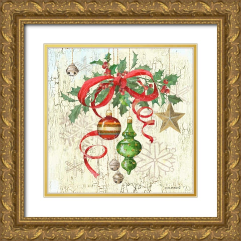Ornaments III Gold Ornate Wood Framed Art Print with Double Matting by Phillips, Anita