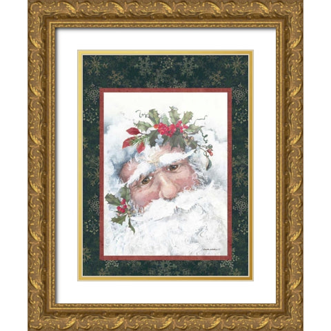 Santa I Gold Ornate Wood Framed Art Print with Double Matting by Phillips, Anita