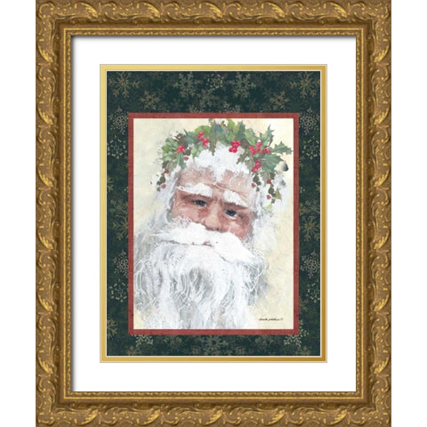 Santa II Gold Ornate Wood Framed Art Print with Double Matting by Phillips, Anita