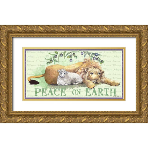 Peace on Earth Gold Ornate Wood Framed Art Print with Double Matting by Phillips, Anita