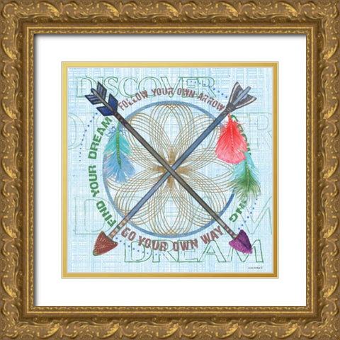 Boys Dream Catcher Gold Ornate Wood Framed Art Print with Double Matting by Phillips, Anita