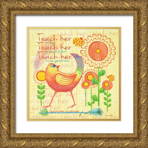 Lil Bird I Gold Ornate Wood Framed Art Print with Double Matting by Phillips, Anita