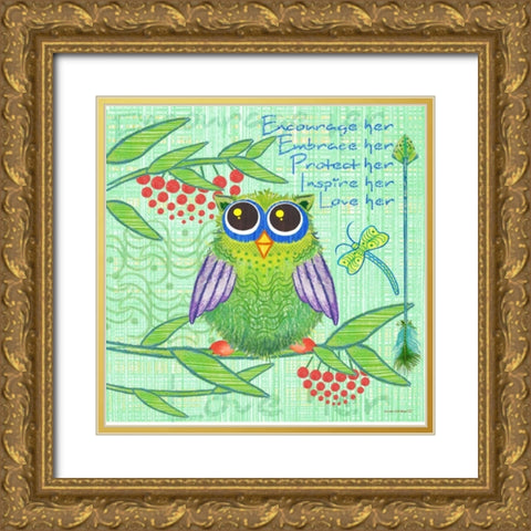 Lil Bird II Gold Ornate Wood Framed Art Print with Double Matting by Phillips, Anita