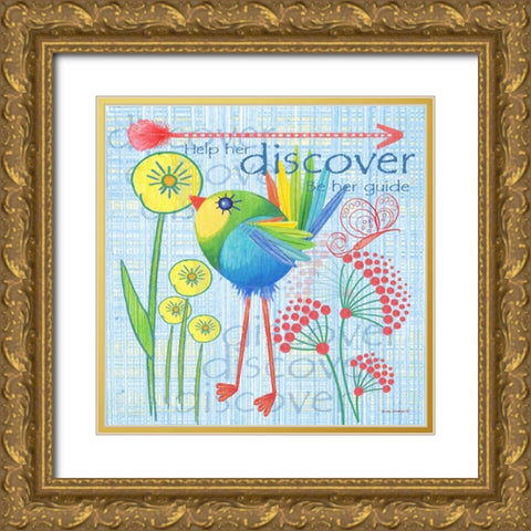 Lil Bird III Gold Ornate Wood Framed Art Print with Double Matting by Phillips, Anita