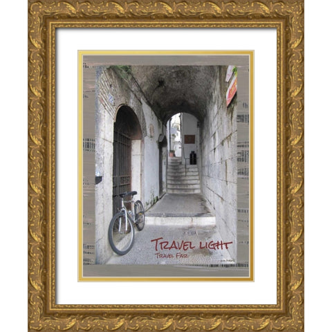 Travel Light Gold Ornate Wood Framed Art Print with Double Matting by Phillips, Anita