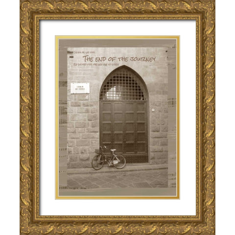 The End of the Journey Sepia Gold Ornate Wood Framed Art Print with Double Matting by Phillips, Anita