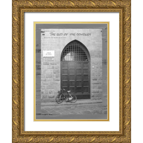 The End of the Journey BandW Gold Ornate Wood Framed Art Print with Double Matting by Phillips, Anita