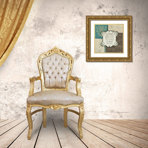 Love Gold Ornate Wood Framed Art Print with Double Matting by Phillips, Anita