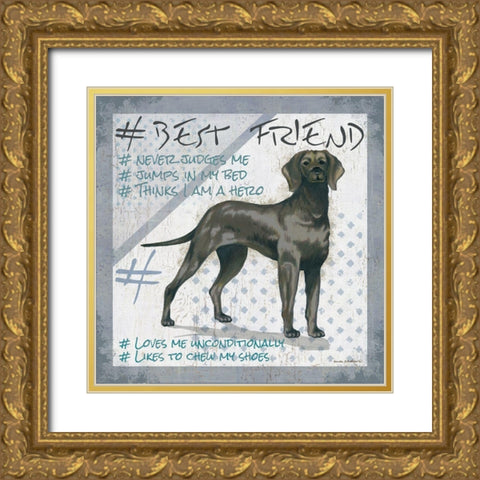 Hashtag II Gold Ornate Wood Framed Art Print with Double Matting by Phillips, Anita