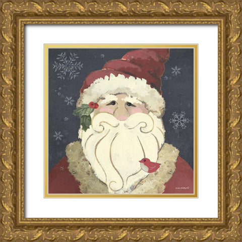 Santa Gold Ornate Wood Framed Art Print with Double Matting by Phillips, Anita