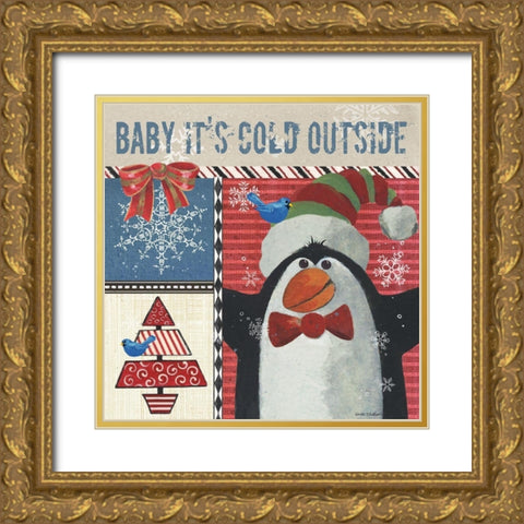Cold Outside Gold Ornate Wood Framed Art Print with Double Matting by Phillips, Anita