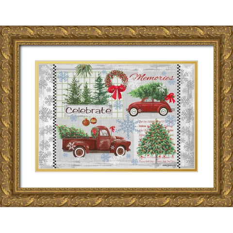 Nostalgia IV Gold Ornate Wood Framed Art Print with Double Matting by Phillips, Anita