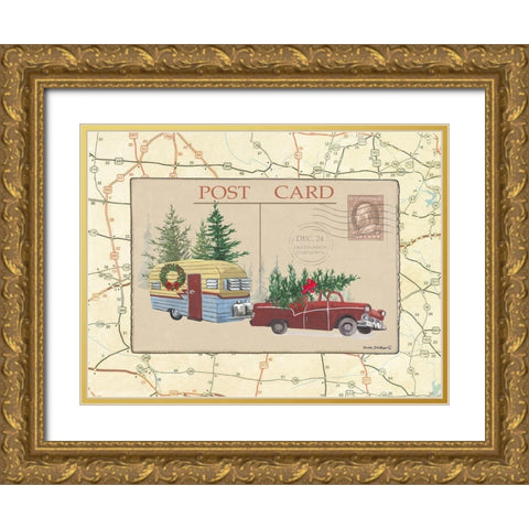 Postcard III Gold Ornate Wood Framed Art Print with Double Matting by Phillips, Anita