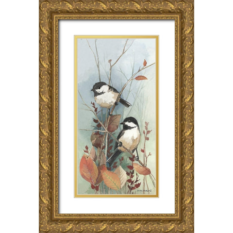 New Chickadee II Gold Ornate Wood Framed Art Print with Double Matting by Phillips, Anita