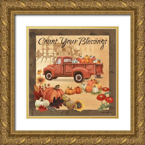 Count Your Blessings II Gold Ornate Wood Framed Art Print with Double Matting by Phillips, Anita