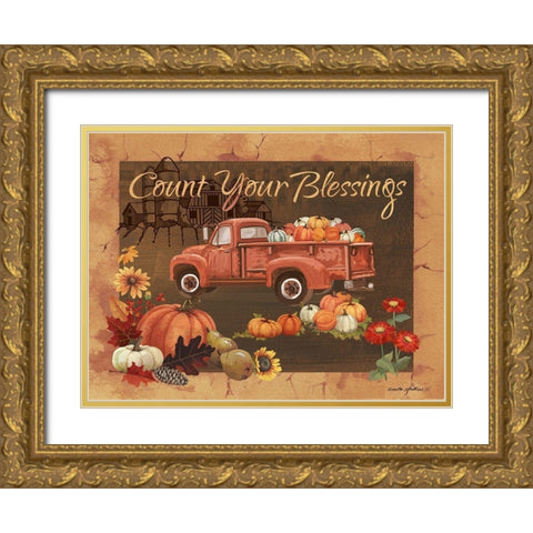Count Your Blessings IV Gold Ornate Wood Framed Art Print with Double Matting by Phillips, Anita