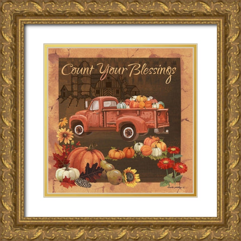 Count Your Blessings V Gold Ornate Wood Framed Art Print with Double Matting by Phillips, Anita