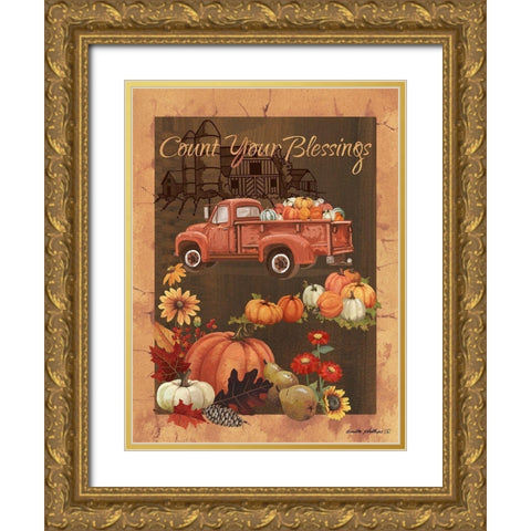 Count Your Blessings VI Gold Ornate Wood Framed Art Print with Double Matting by Phillips, Anita