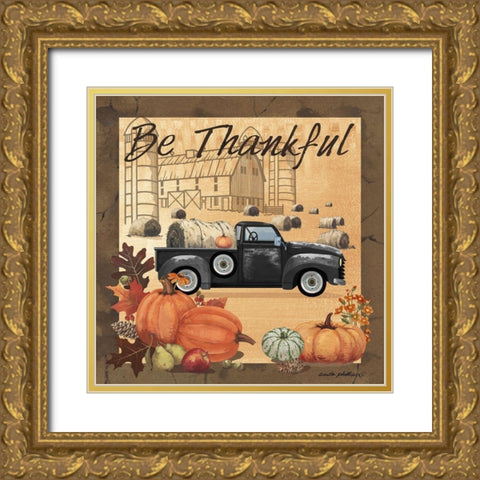 Be Thankful II Gold Ornate Wood Framed Art Print with Double Matting by Phillips, Anita